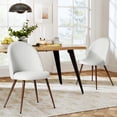 thumbnail image 4 of Homy Casa Set of 2 Dining Chairs, Upholstered Fabric Side Chairs with Metal Legs for Kitchen and Dining Room, Cream, 4 of 8