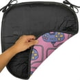 thumbnail image 6 of Gaming Chair Seating Cushion Set of 4, Continuous Joystick Gamepad Vintage, Seat Pads for Office with Anti-slip Backing, 16"x16", Pink Violet Blue, by Ambesonne, 6 of 7