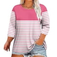 thumbnail image 2 of Nmnitkp Long Sleeve Shirts for Women Soft and Comfortable 3/4 Sleeve Plus Size Round Neck Loose Fit T-Shirt Blouses & Casual Fashion Women's Long Sleeve Tops, 2 of 4