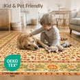 thumbnail image 4 of ODIKA Orange Scattered Vintage Abstract Motif Retro Table Mid Century for Playroom, Bedroom, Reading Nook, Pet Friendly & Kids Safe Play, 4 of 7