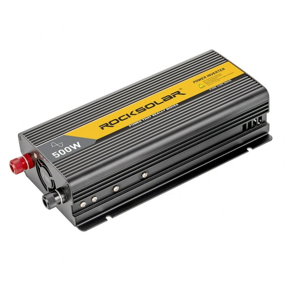 ROCKSOLAR 500W Pure Sine Wave Power Inverter DC 12V to 110V AC Converter With 2.1A USB Charging Port