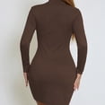 thumbnail image 6 of Women'S Long Sleeve Bodycon Dress, Ribbed Knit Dress with Round Neck and Chest Cut-Out Detail, Stretchy Comfort for Casual and Daily Wear, 6 of 8