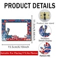 thumbnail image 3 of ZZkhGO Patriotic Wooden Photo Frame, Independence Day Star Flag Picture Frame for 4x6 Photos, Tabletop Wall-Mounted Decor, Rustic Wooden Frame with Easy-Open Back, 3 of 5