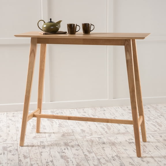 Wood Bar Table 47.24 x 17.72 x 42.01 Inch, Natural Oak Finish Counter Height Dining Table for Kitchen Bar