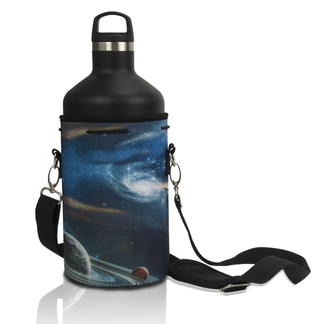 Made Easy Kit Neoprene Water Bottle Carrier Holder with Adjustable Shoulder Strap for Insulating & Carrying Water Container Canteen Flask Available in 5 Sizes