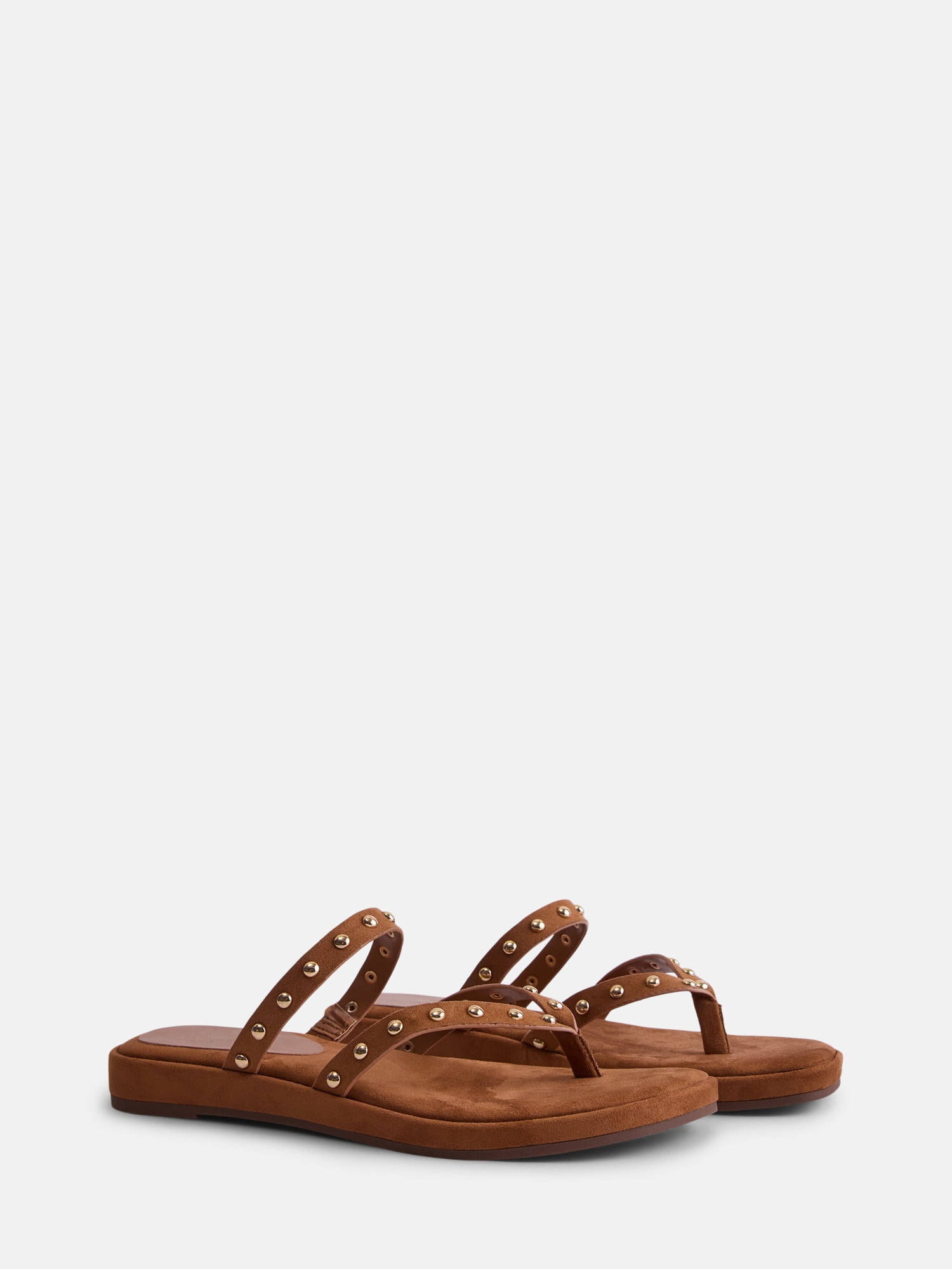Time and Tru Women's Studded Flip Flop Sandals