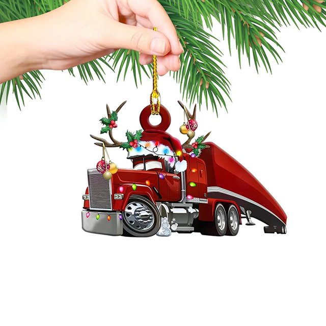Navidad Colgante Colgante Decoración Regalo Personalizado Camión De Bomberos Vehículo Camión Barco Excavadora Colgante Minnieouse HA042991-03