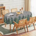 thumbnail image 2 of Christmas Tablecloth 60×84 Inch Oval, Winter Snow Trees Grey Washable Table Cover for Party Picnic Dinner Decor, 2 of 6