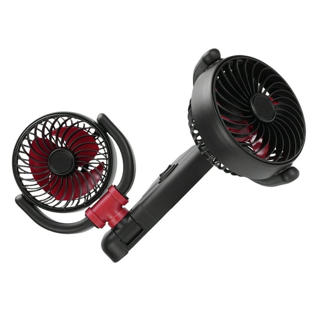 Ventilateur de Voiture Double Tête 2 Vitesses Réglables Silencieux Portable avec Rotation à 360 Degrés pour Berline SUV RV Camion
