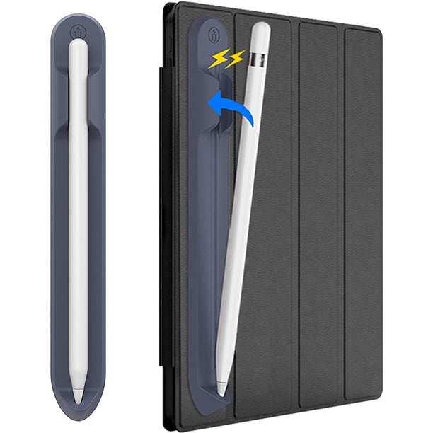 Portalápices para iPad 2020 (8.ª generación) 2019 2018/ iPad Air/ 9.7 / Pro 9.7"/ Pro 10.5"/12.9"/Pro 12.9/, Lápiz de silicona magnético 1.ª 2.ª generación Funda de bolsillo de cuero Fokelyi LRWJ1000-2