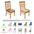 thumbnail image 5 of Colorful Spots Pattern Seat Covers for Dining Room Chairs Set Of 4,Stretch Printed Washable Chair Seat Cover with Elastic Ties and Button,Removable Waterproof Couch Cushion Covers, 5 of 6