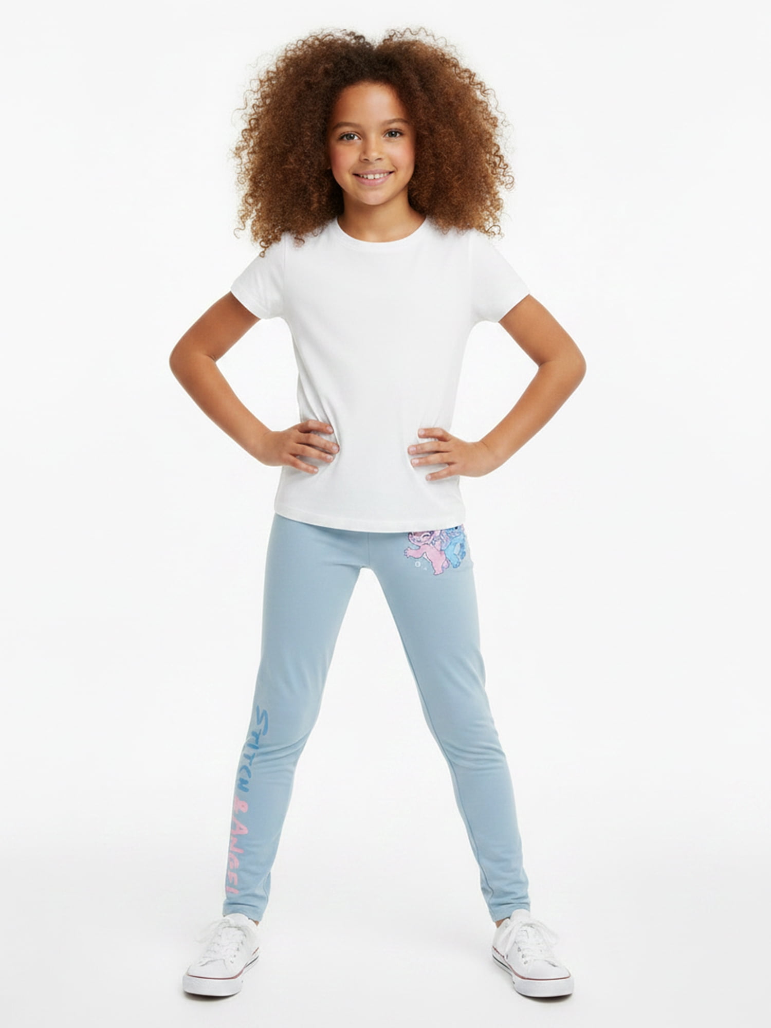 Lilo and Stitch Girls' Friends Forever Graphic Leggings, Sizes 4-16