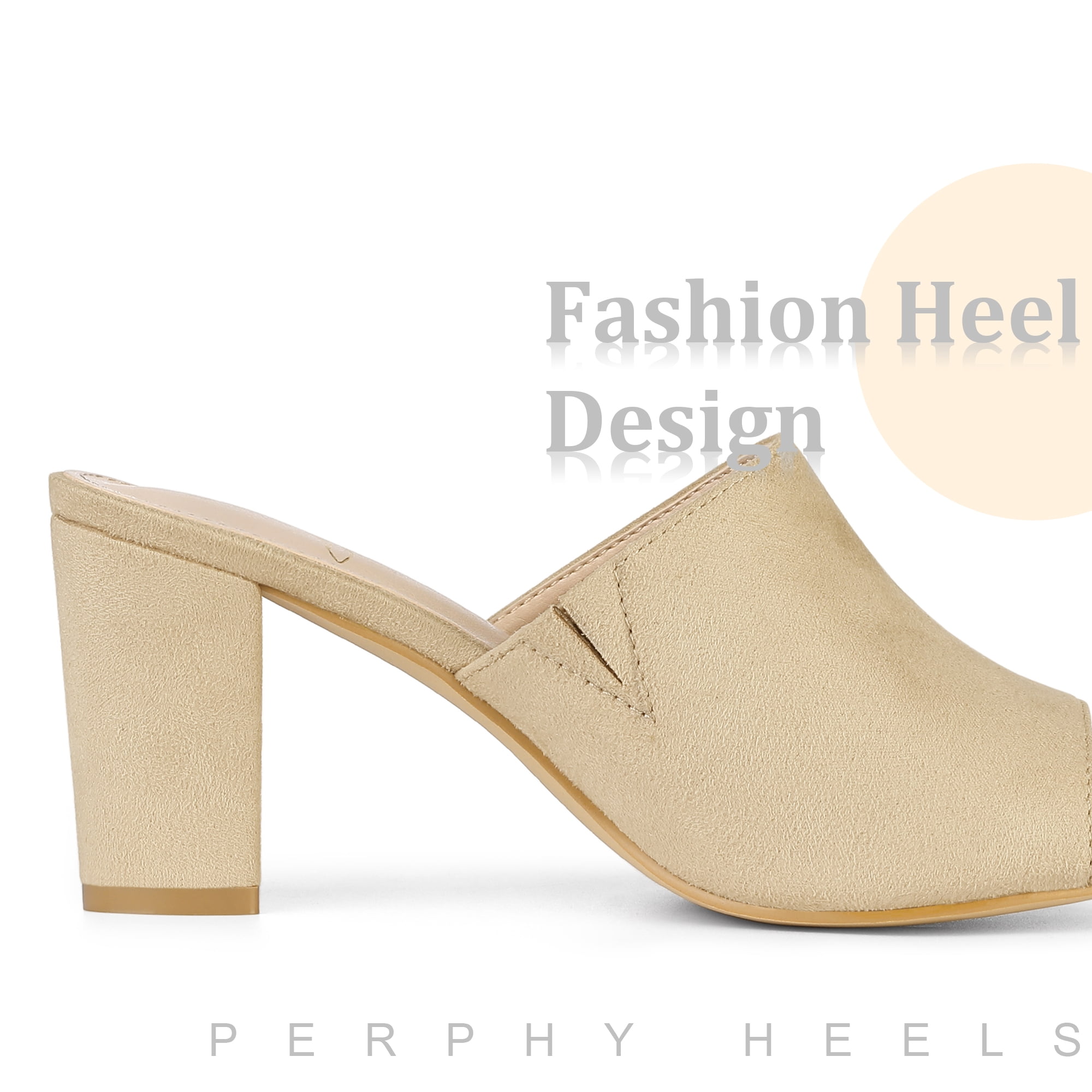 Unique Bargains Slide Heels Mules Slip on Block Heel Sandals for Women