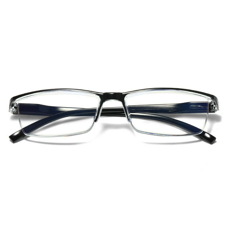 3x Metal Half Rimless Reading Glasses Spring Hinges Myopia