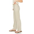 thumbnail image 2 of Cali1850 Women's Casual Relaxed Fit 29" Inseam Drawstring High Rise Smocked Linen Pants For Lounge And Beach Wear, 2 of 7