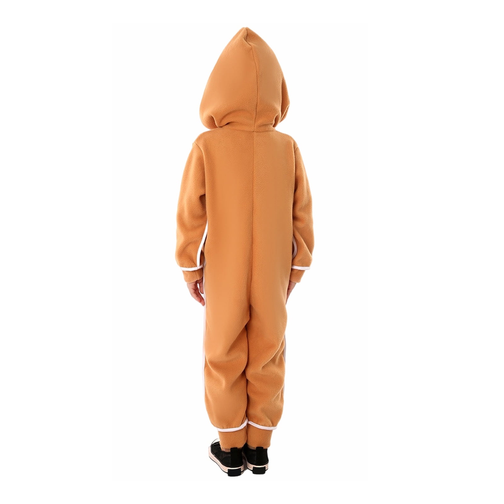 Farfi Christmas Onesie Costume for Kids Gingerbread Man/Santa/Green Elf Cosplay Outfit Unisex Plush Bodysuit for Halloween Christmas Carnival Festival(Green, L)
