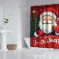 thumbnail image 2 of Red Christmas Bath Curtain,Rustic Farmhouse Holiday New Year Bathroom Curtain Elegant Bathroom Curtains for Home Bathroom Decor Christmas, 2 of 5