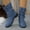 Blue, variant on Denim Booties for Women Denim Round Toe Boots for Women with Buckle Casual Short Boot Pull On Low Heel Boots Gray 9(42)