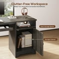 thumbnail image 3 of Bestier Home Office Desk 47" Computer Desk Small PC Table with Keyboard Tray and Storage Cabinet,Wash Gray, 3 of 16