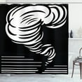 thumbnail image 1 of Ambesonne Tornado Shower Curtain, Monochrome Twister Design, 69"Wx84"L, Black and White, 1 of 3