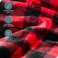 thumbnail image 4 of Bare Home Microplush Fleece Blanket - 300 GSM - Fuzzy Microfleece - Soft & Plush - Throw/Travel, Buffalo Plaid - Red/Black, 4 of 6