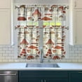 thumbnail image 3 of Kitchen Curtains 36 Inch Short - 3 Panel Set, Rod Pocket Window Curtain with Boho Vintage Mushroom Print, 100% Polyester for Farmhouse, Cafe, Kitchen, Bedroom, Easy Wash, 3 of 6