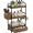 dark brown, variant on 3-Tier Bathroom Counter Organizer with Drawer, Wooden Vanity Skincare Storage Shelf with Thickened Metal Frame, Countertop Shelf with Basket & Hooks for Makeup Organization, Light Brown