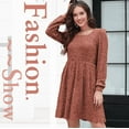 thumbnail image 6 of Womens Knit Sweater Dress with Pockets Square Neck Long Sleeve Dresses, 6 of 6