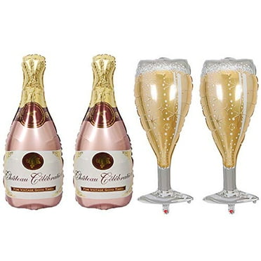 pasocon 6pcs whiskey wine balloon champagne beer balloon bottle foil balloon goblet glass foil balloons for graduation birthday party walmart com