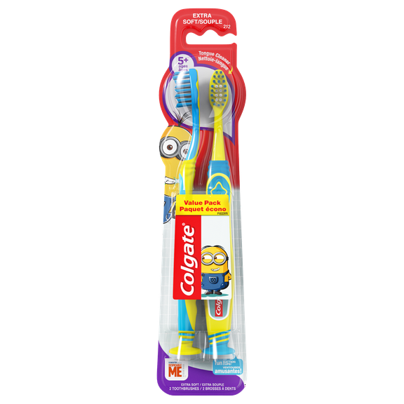 Colgate Kids Extra Soft Toothbrush with Suction Cup - 2 Count (Minions)