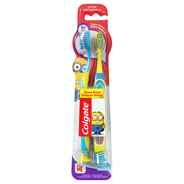 Colgate Kids Extra Soft Toothbrush with Suction Cup 2 Count (Minions