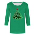 thumbnail image 5 of Clearance Aueoeo Merry and Bright Sweatshirts Women Christmas Graphic Print Long Sleeve Crewneck Shirts Casual Blouse Green M, 5 of 5