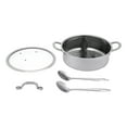 thumbnail image 5 of 304 Stainless Steel Silver Hot Pot with Divider, Pot with Glass Lid, Hot Pot with Spoon/ Leaky Spoon Large Capacity, 5 of 21