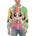 thumbnail image 2 of The Powerpuff Girls Zip Up Hoodies Unisex Realistic 3D Print Sweatshirt Long Sleeve Hooded Jacket Coat S, 2 of 8