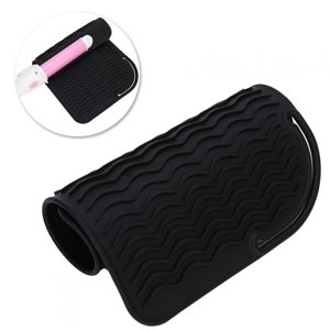 Non- Buckle Ring Easy To Clean Heat Resistant Cover, Hair Straightener Pad, Hair Salons For Hair Styling Black