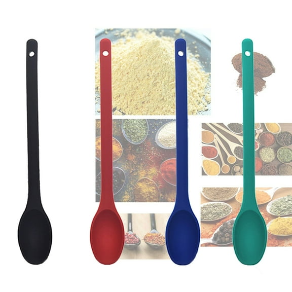 Yirtree One Piece Design Silicone Nonstick Mixing Spoons , High Heat Resistant, Hygienic Design Cooking Baking Spoons Set for Stirring, Mixing and Serving