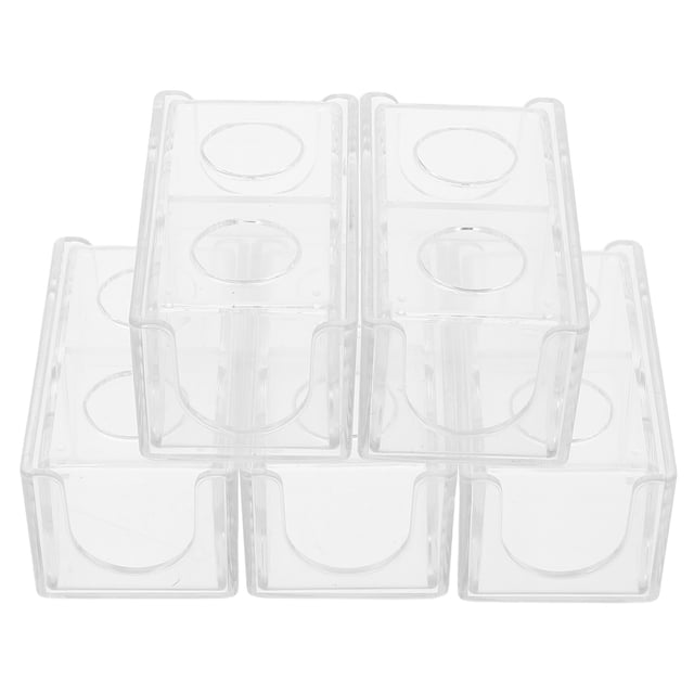 ETHZZLE 5Pcs Pool Cue Chalk Storage Box Portable Transparent Acrylic for Billiard Accessories