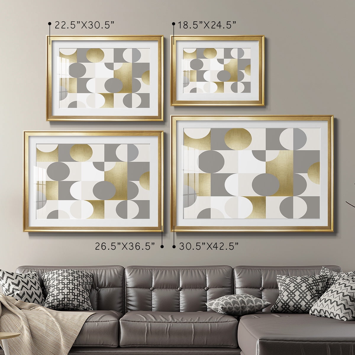 Modern Gold Reflections Premium Framed Print - Ready to Hang