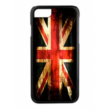 UK GB United Kingdom Great Britian England Flag Grunge Design Black Plastic Phone Case That Is Compatible with the Apple iPhone 4 / (Best Iphone 4 Cases Uk)