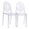 thumbnail image 1 of Hawthorne Collections 18.5" Modern Plastic Dining Chair in Clear (Set of 2), 1 of 1