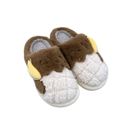 

Eloshman Womens House Shoes Fluffy Fuzzy Slipper Plush Animal Slippers Bedroom Non-slip Slip On Home Shoe Breathable Coffee Style B 8.5-9