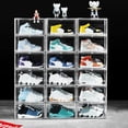 thumbnail image 1 of BSFHH Juego de 12 cajas apilables de acrílico transparente para zapatos, 1 of 6