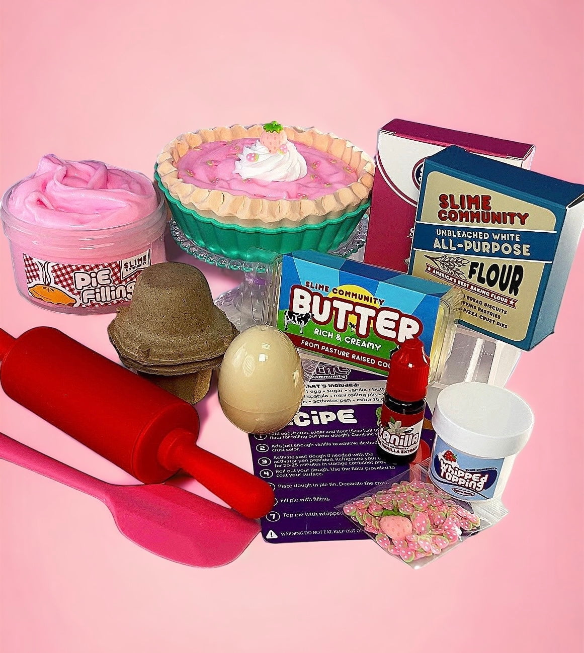 Slime Baking Kit-Strawberries & Cream Pie