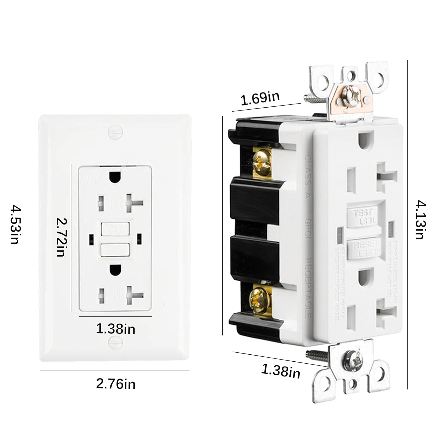 10 Pack GFCI Outlet 20Amp:125V Self-Test Receptacle,Indoor and Outdoor Outlets with LED Indicator Lights,Ground Fault Circuit Interrupter,Tamper Resistant Weather Resistant with 1 GFCI Tester