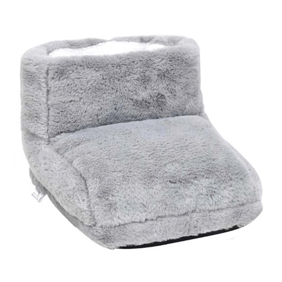 Grey Plush Foot Warmer With Usb Charging For Men And Women During Cold Seasons Made From Soft Material With 5V Power For Consistent Heat On Feet And Ankles In Home Or Office