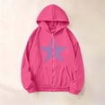 thumbnail image 4 of Vmberlty Kids Zip Up Hoodies Girl's Winter Small Print Fleece Lined Long Sleeve Hooded Zipper Sweatshirt Coats for 5-14 Years, 4 of 7