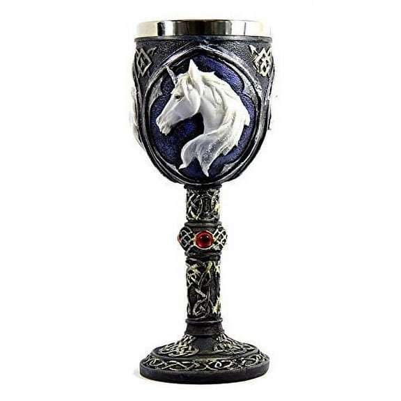 Celtic Goblet with White Unicorn Head