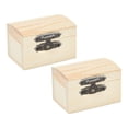 thumbnail image 3 of 2 cajas de madera sin terminar, cofres de tesoros reutilizables, cajas de joyería para guardar en casa, para regalo de cumpleaños y Halloween. Estilo B, 3 of 7