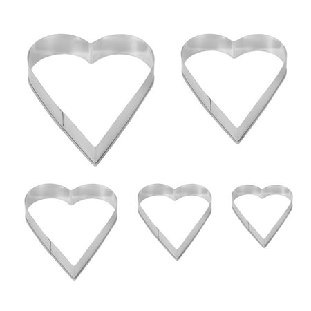 

5 Pieces Heart Shape Cookie Cutter Set Valentine Cookie Cutter Stainless Steel Heart Cutter Valentine s Day