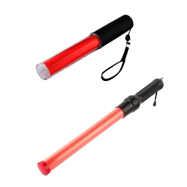2 x Rojos Modos de Parpadeo (Luz Intermitente Y Fija), Varios Blancos en Punta Antorcha para Guías Zulema varita de semáforo